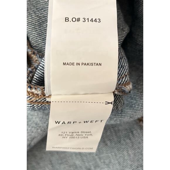 Warf And Weft LOS Denim Skirt 4/27 Blue High Rise A Line Midi 70s Retro Flare - Picture 10 of 12